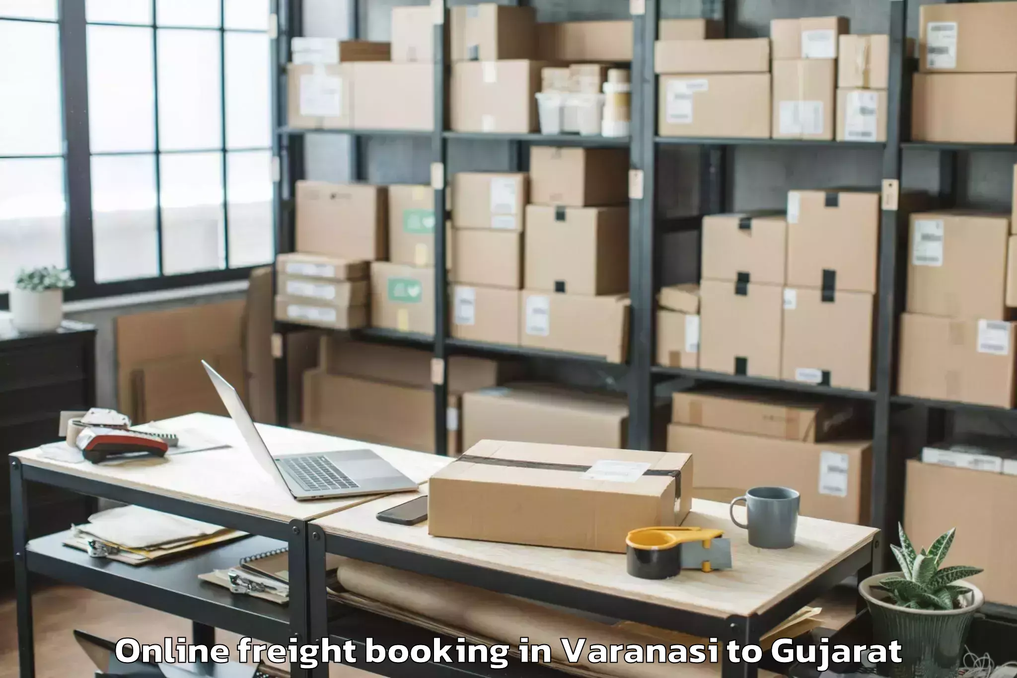 Easy Varanasi to Patdi Online Freight Booking Booking